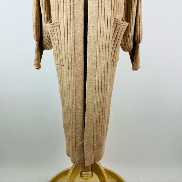 525 Neutral Ribbed Long Cardigan Sweater Size XS/Small - Picture 3 of 10